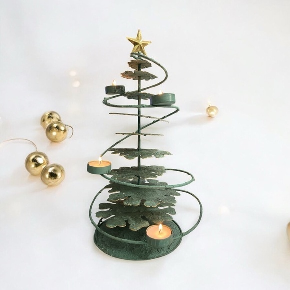 RARE VTG Hallmark Metal Christmas Tree Candle Holder Decoration Table Top 17"T - Picture 2 of 11